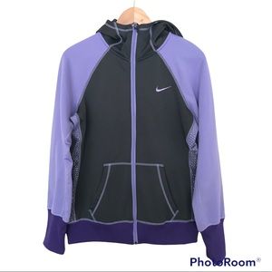 Nike Therma-Fit Purple Zip Up Hooded Sweatshirt